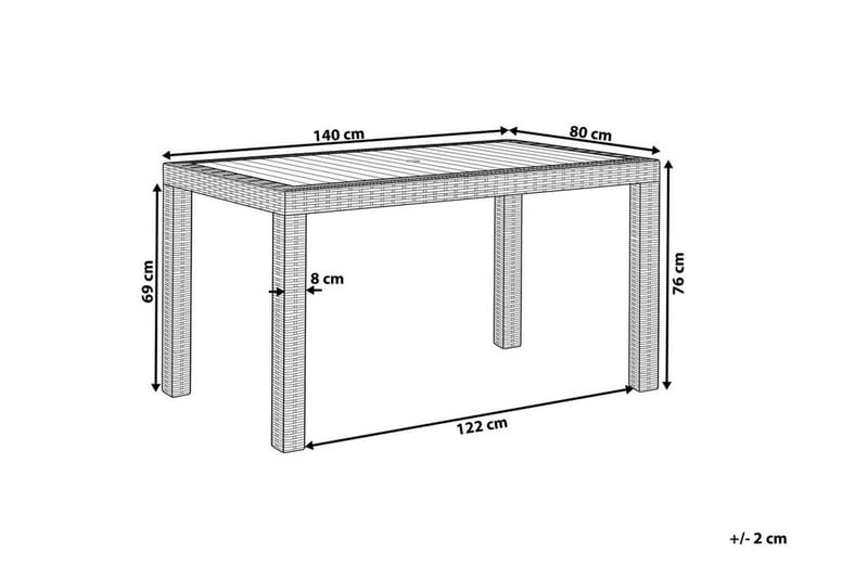 Hvid spisebord x 80 cm FOSSANO - Hvid - Spisebord & havebord