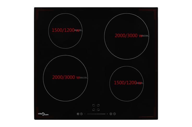 Induktionskogeplade Med 4 Varmezoner Touch-Panel Glas 7000 W - Sort - Havemøbler - Havebord - Spisebord & havebord
