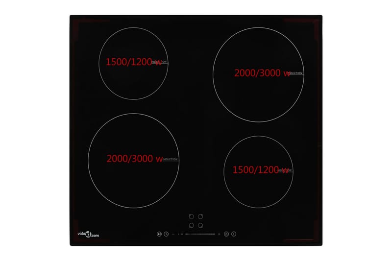 Induktionskogeplade Med 4 Varmezoner Touch-Panel Glas 7000 W - Sort - Spisebord & havebord