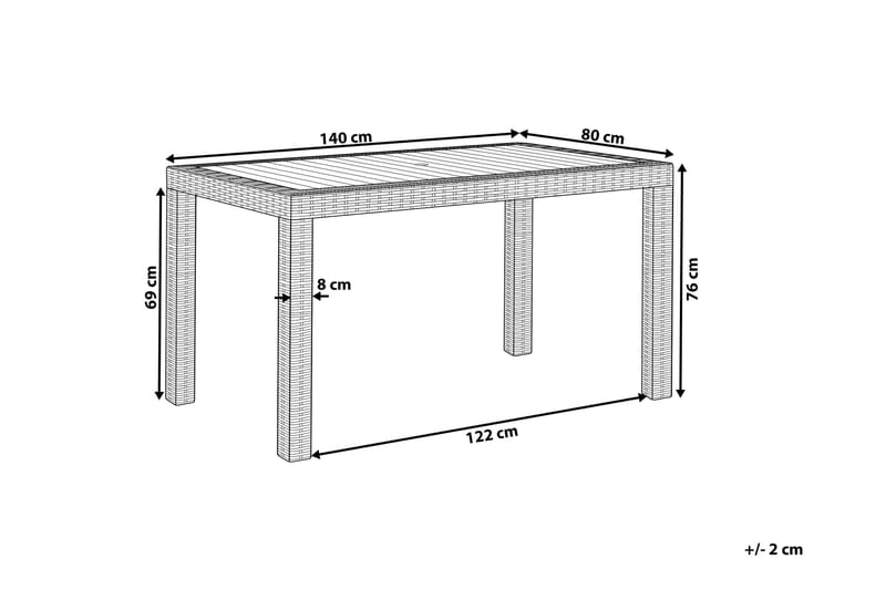 Knockytoul havebord 140x80 cm - Grå - Spisebord & havebord