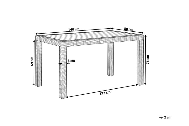 Knockytoul havebord 140x80 cm - Grå - Spisebord & havebord