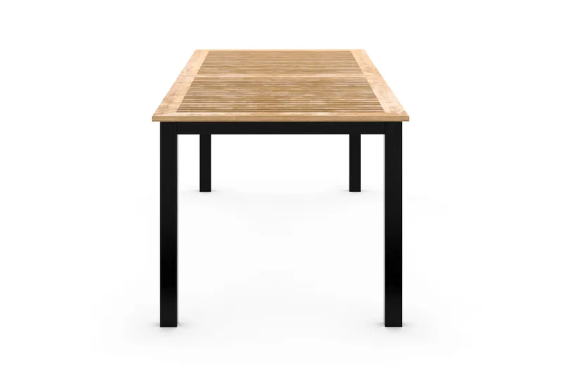 Las Vegas Udtræksbord 220/280x100 cm - Sort/Teak - Havemøbler - Havebord - Spisebord & havebord