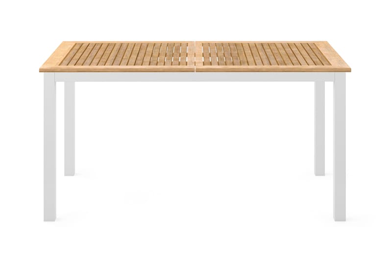 Las Vegas Udtræksbord Udendørs 152-210x90 cm - Hvid/Teak - Havemøbler - Havebord - Spisebord & havebord