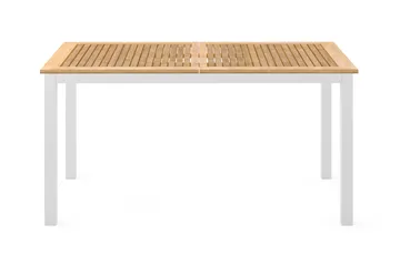 Las Vegas Udtræksbord Udendørs 152-210x90 cm - Hvid/Teak - Havemøbler - Havebord - Spisebord & havebord