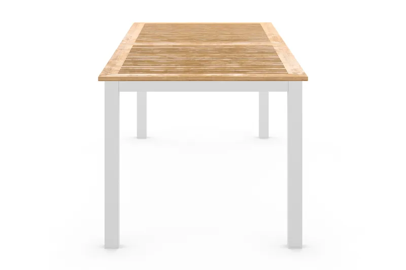 Las Vegas Udtræksbord Udendørs 220/280x100 cm - Hvid/Teak - Havemøbler - Havebord - Spisebord & havebord