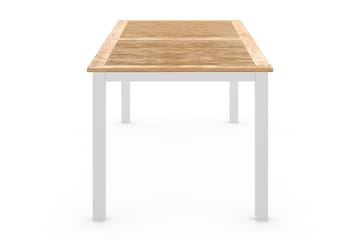Las Vegas Udtræksbord Udendørs 220/280x100 cm - Hvid/Teak - Havemøbler - Havebord - Spisebord & havebord