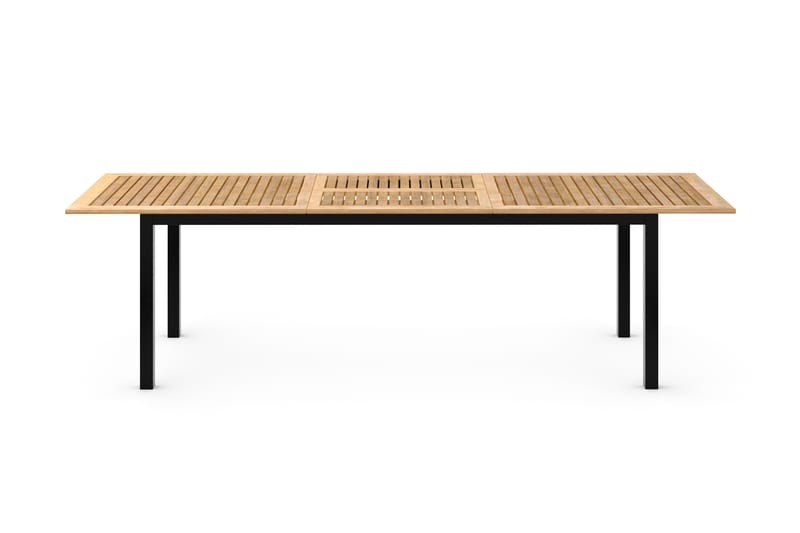 Las Vegas Udvideligt Spisebord 220x280x100 cm - Sort/Teak - Havemøbler - Havebord - Spisebord & havebord