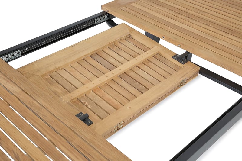 Las Vegas Udvideligt Spisebord 220x280x100 cm - Sort/Teak - Havemøbler - Havebord - Spisebord & havebord
