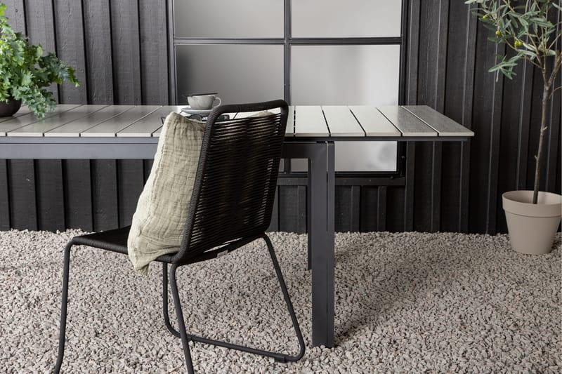 Levels Udvideligt Spisebord 160-240 cm Grå/Sort - Venture Home - Havemøbler - Havebord - Spisebord & havebord