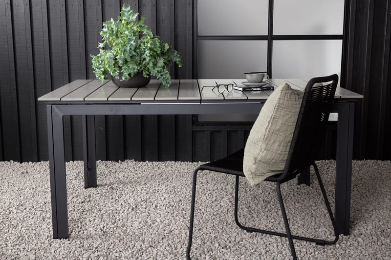 Levels Udvideligt Spisebord 160-240 cm Grå/Sort - Venture Home - Havemøbler - Havebord - Spisebord & havebord