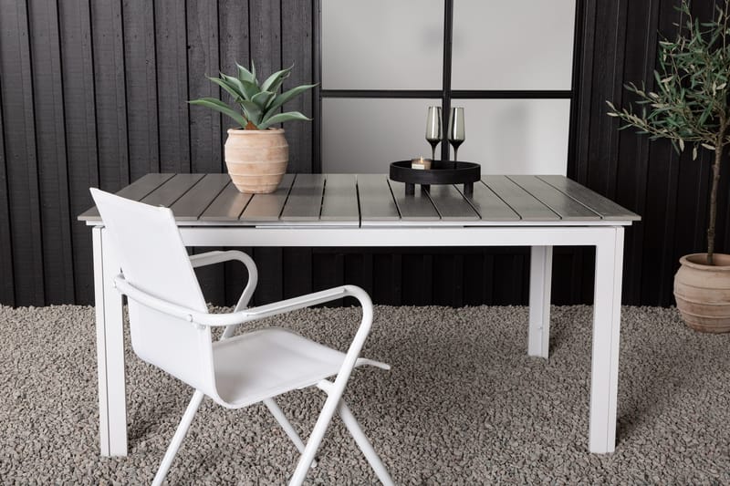 Levels Udvideligt Spisebord 160-240 cm - Hvid/Grå - Havemøbler - Havebord - Spisebord & havebord