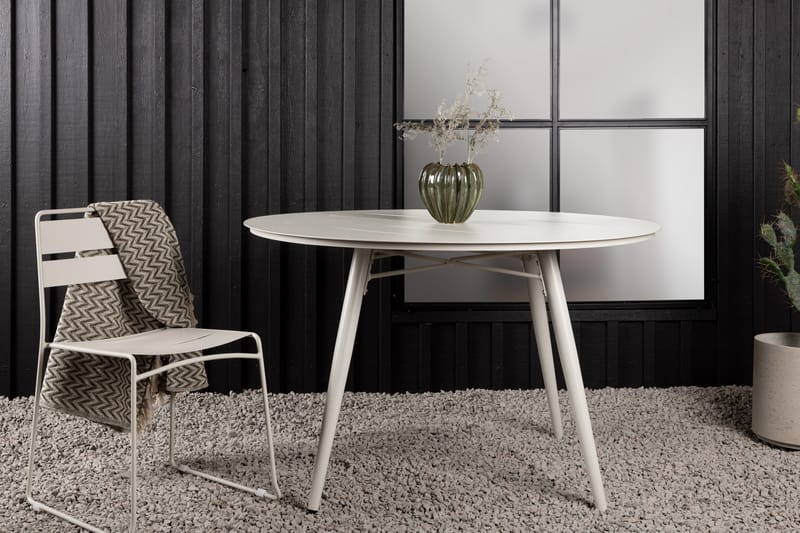 Lina Spisebord 120 cm Rund - Beige - Havemøbler - Havebord - Spisebord & havebord