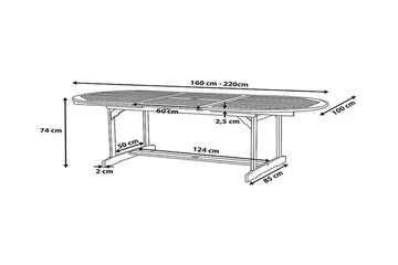 Maui Havebord 220 cm - Træ / natur - Havemøbler - Havebord - Spisebord & havebord