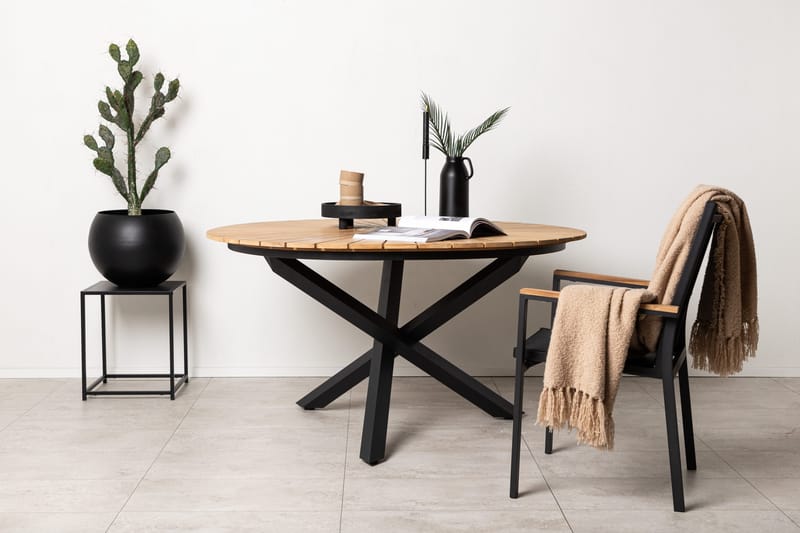 Mexico Spisebord Rund 140 cm Brun/Sort - Venture Home - Havemøbler - Havebord - Spisebord & havebord