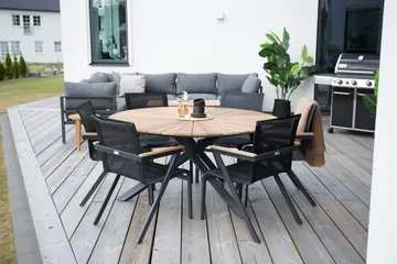 Mexico Spisebord Rund 140 cm Brun/Sort - Venture Home - Havemøbler - Havebord - Spisebord & havebord