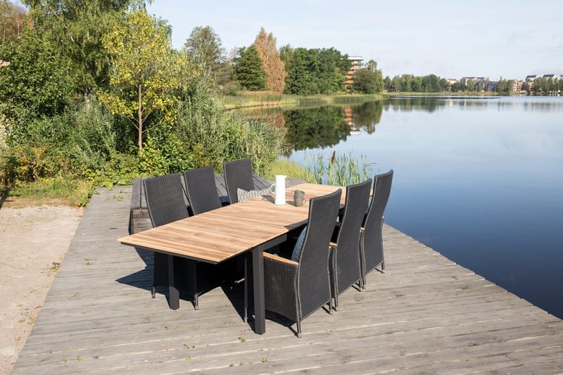 Mexico Udvideligt Spisebord 160-240 cm Brun/Sort - Venture Home - Havemøbler - Havebord - Spisebord & havebord