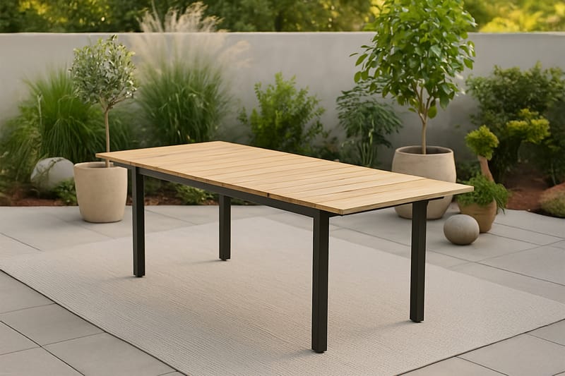 Mexico Udvideligt Spisebord 160-240 cm Brun/Sort - Venture Home - Havemøbler - Havebord - Spisebord & havebord