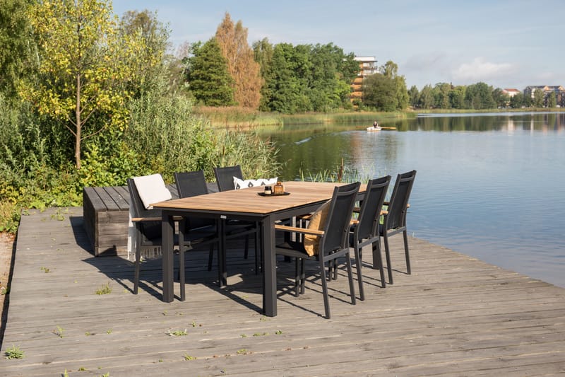 Mexico Udvideligt Spisebord 160-240 cm Brun/Sort - Venture Home - Havemøbler - Havebord - Spisebord & havebord
