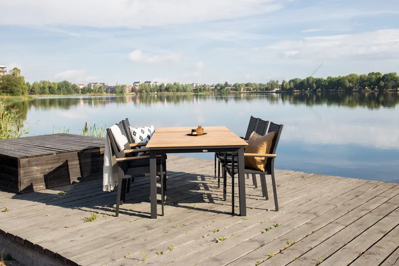 Mexico Udvideligt Spisebord 160-240 cm Brun/Sort - Venture Home - Havemøbler - Havebord - Spisebord & havebord