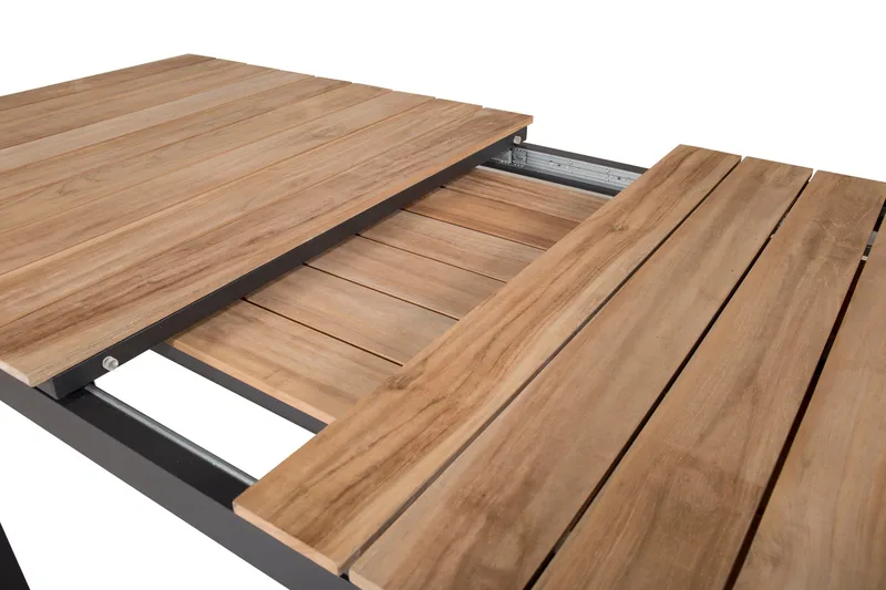 Mexico Udvideligt Spisebord 160-240 cm Brun/Sort - Venture Home - Havemøbler - Havebord - Spisebord & havebord