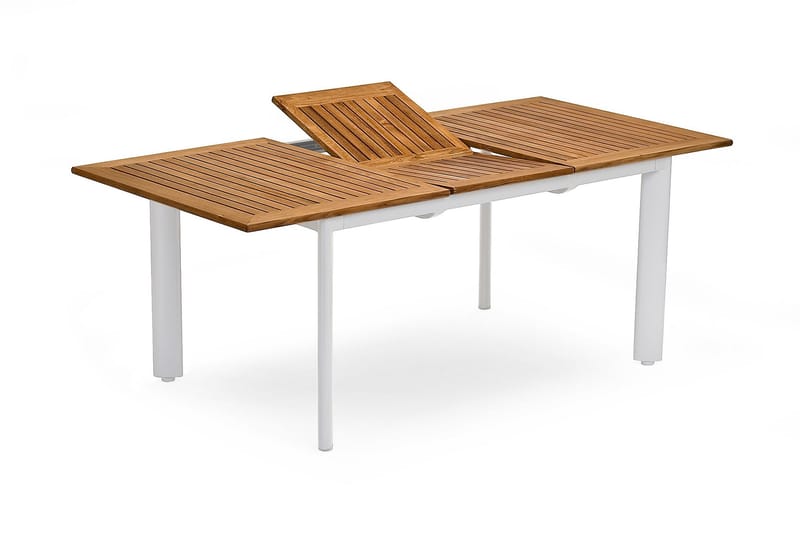 Nydala Bord 96x150/200 cm Hvid/Teak, Hillerstorp