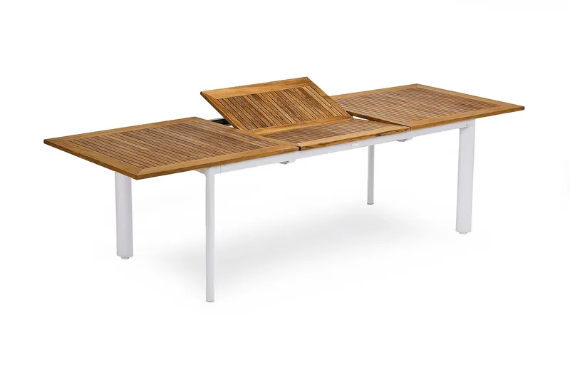 NYDALA BORD 96x200/280 cm, Hvid/Teak