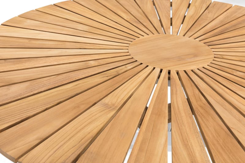 Olivener Spisebord 140 cm Rund - Hvid/Teak - Havemøbler - Havebord - Spisebord & havebord