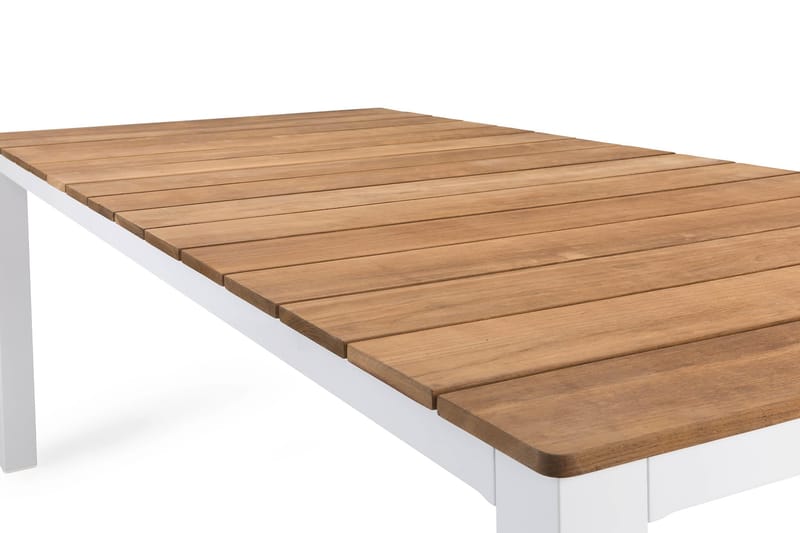 Oliver Spisebord 210x100 cm - Hvid/Teak - Havemøbler - Havebord - Spisebord & havebord