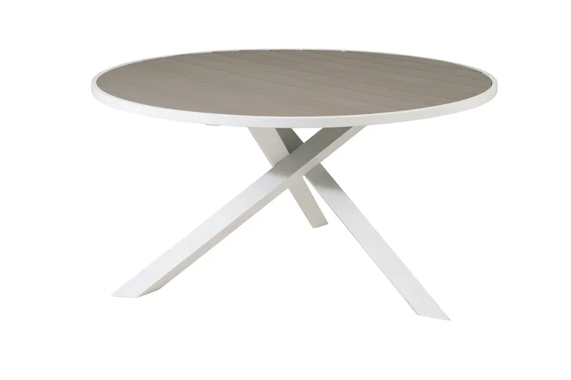 Parma Spisebord 140 cm Rund Hvid/Grå - Venture Home - Havemøbler - Havebord - Spisebord & havebord