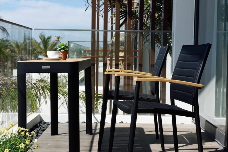 Portals Spisebord 143 cm - Sort/Træ - Havemøbler - Havebord - Spisebord & havebord