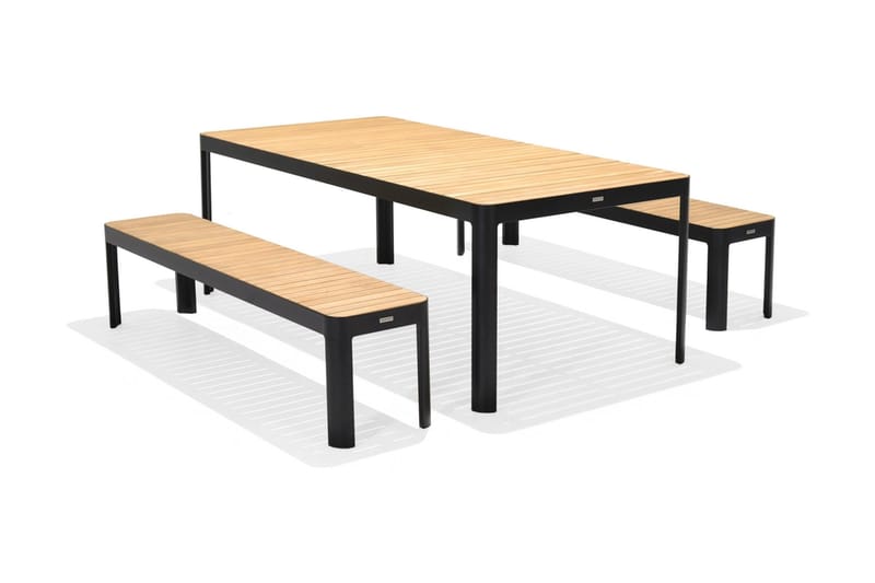 Portals Spisebord 209 cm - Sort/Træ - Havemøbler - Havebord - Spisebord & havebord