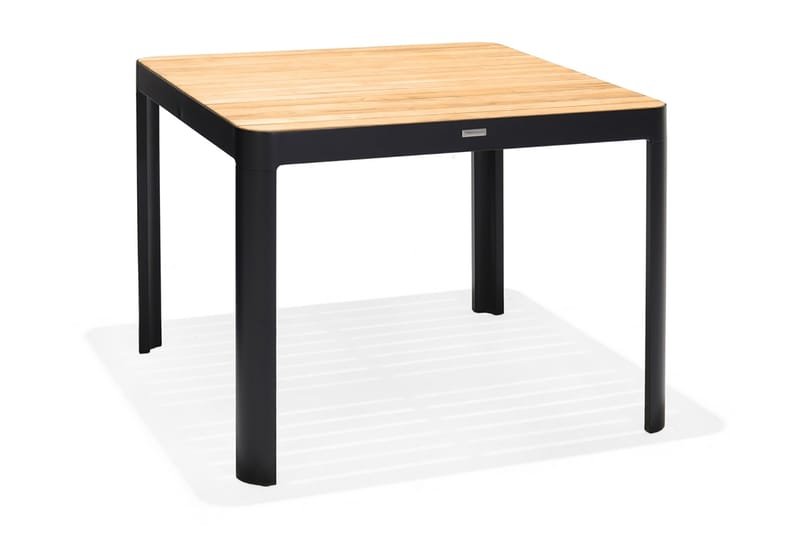 Portals Spisebord 95 cm - Sort/Træ - Havemøbler - Havebord - Spisebord & havebord
