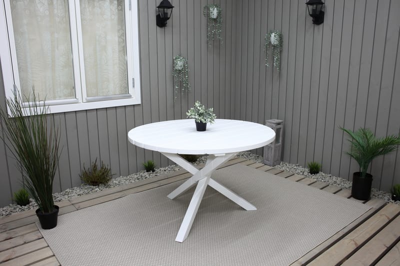Scottsdale Fasta Spisebord 112 cm Rundt Hvid - KWA - Havemøbler - Havebord - Spisebord & havebord
