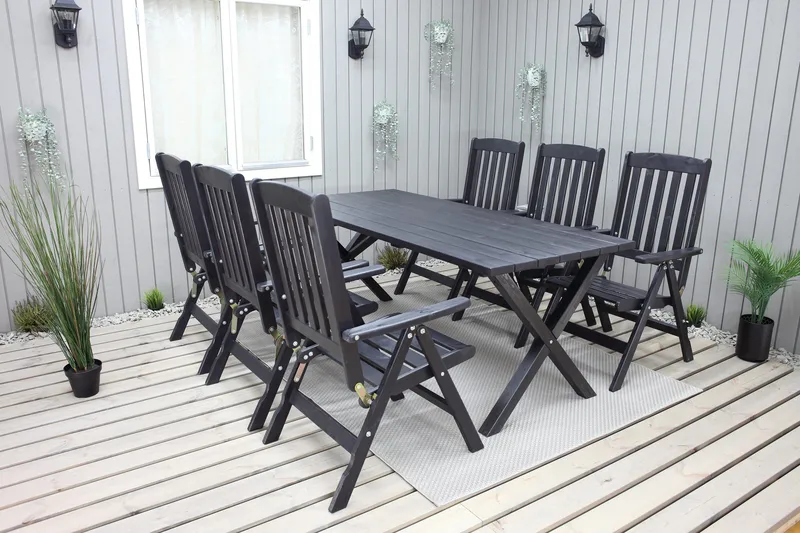 Scottsdale Spisebord 190 cm Sort - KWA - Havemøbler - Havebord - Spisebord & havebord