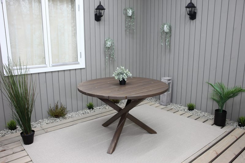 Scottsdale Spisebord Rundt 112 cm - Brun - Havemøbler - Havebord - Spisebord & havebord
