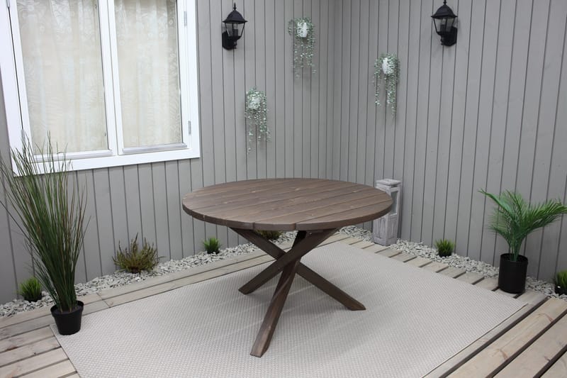 Scottsdale Spisebord Rundt 112 cm - Brun - Havemøbler - Havebord - Spisebord & havebord