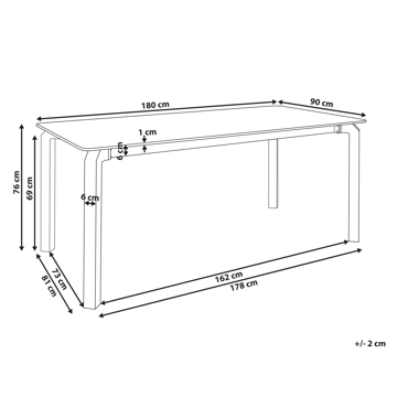 Spisebord udendørs Feletto 90x180 cm Sten - Grå/Sort - Havemøbler - Havebord - Spisebord & havebord