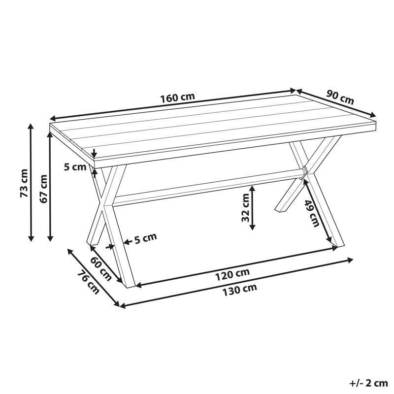 Spisebord Tiano 160 cm - Brun - Havemøbler - Havebord - Spisebord & havebord