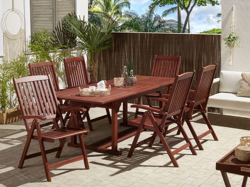 Spisebord Toscana 220 cm - Mørkerød - Havemøbler - Havebord - Spisebord & havebord