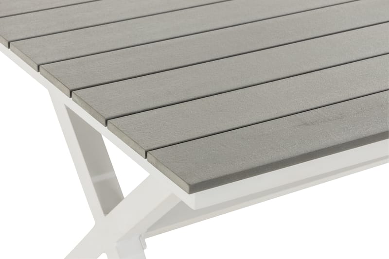 Tunis Krydsbord 150x90 cm - Hvid/Grå - Havemøbler - Havebord - Spisebord & havebord