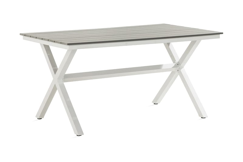 Tunis Krydsbord 150x90 cm - Hvid/Grå - Spisebord & havebord