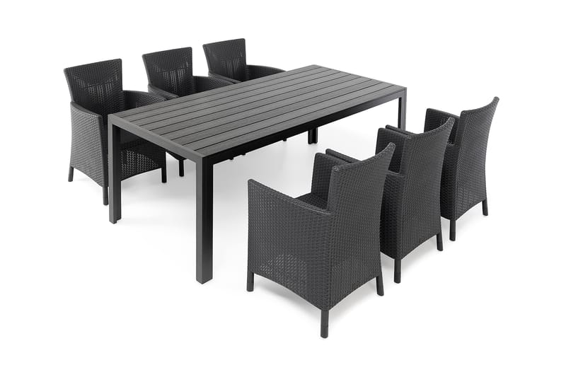 Tunis Spisebord 205x90 cm - Sort/Sort - Havemøbler - Havebord - Spisebord & havebord