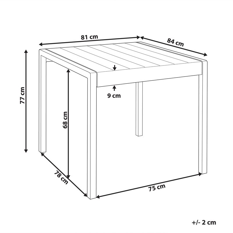 Spisebord udendørs Bartica 81x84 cm - Grå - Havemøbler - Havebord - Spisebord & havebord