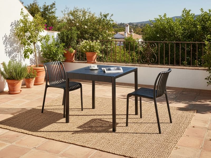 Spisebord udendørs Bartica 81x84 cm - Sort - Havemøbler - Havebord - Spisebord & havebord