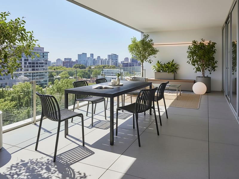 Spisebord udendørs Bartica 84x154 cm - Sort - Havemøbler - Havebord - Spisebord & havebord