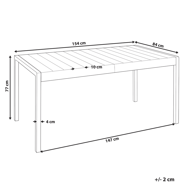 Spisebord udendørs Bartica 84x154 cm - Sort - Havemøbler - Havebord - Spisebord & havebord