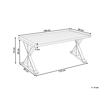 Spisebord udendørs Calabritto 90 cm 180 cm akacietræ - Brun - Havemøbler - Havebord - Spisebord & havebord