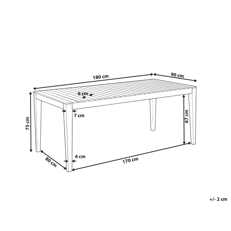 Spisebord udendørs Chioggia 90x180 cm akacietræ - Brun - Havemøbler - Havebord - Spisebord & havebord