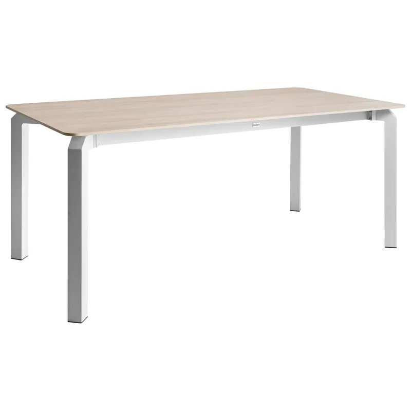 Spisebord udendørs Feletto 180 cm 90 cm Sten, Beige/Hvid