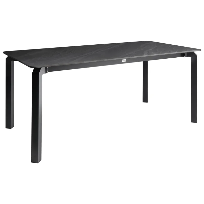 Spisebord udendørs Feletto 90x180 cm Sten, Sort